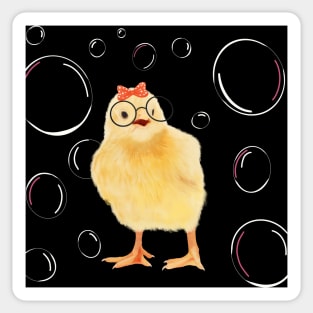 Cute Chick With Bubbles Sticker